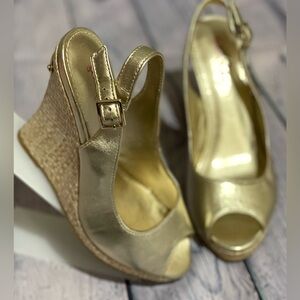 Gold Lilly Pulitzer Wedges